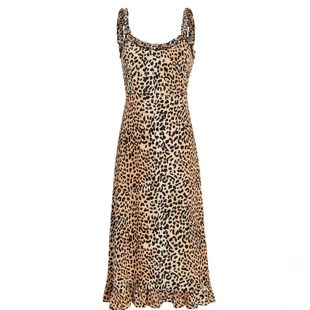 Faithfull the Brand Noemie Midi Dress Le Cinq Animal Print